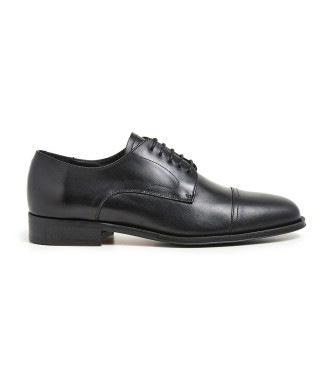 Hackett London para hombre. HMS21301 Zapatos de Piel Jason negro (40), Plano, 1 a 3cm, Cordones, Casual, Fiesta, Clásico