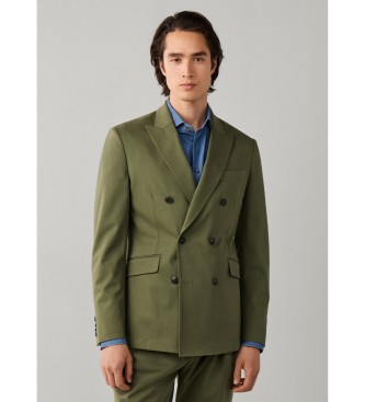 Hackett London para hombre. HM4700080 Americana Cott Stretch verde oliva (40/32), Clásico, Modal