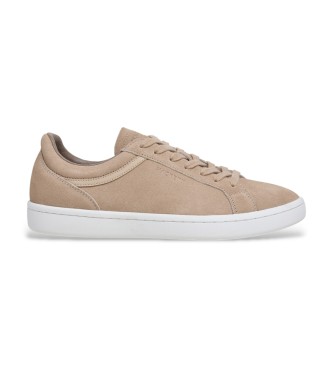 Hackett London para hombre. HMS200090 Zapatillas de Piel Beck Vibes beige (45), Plano, Ante, Cordones, Casual