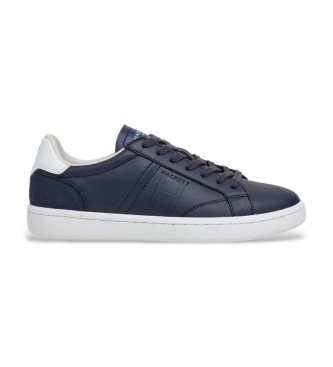 Hackett London para hombre. HMS200085 Zapatillas Bond Break marino (45), Piel, Plano, Cordones, Casual