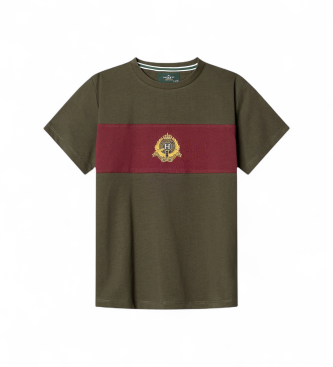Hackett London Camiseta Crest Panel verde (2Años= 92cm)