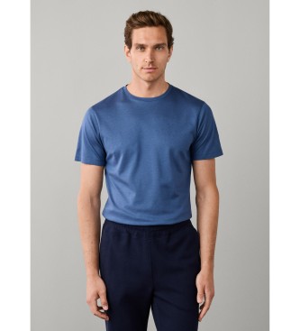 Hackett London para hombre. HM5000153 Camiseta Pique azul (3XL), Casual, Manga corta, Lyocell