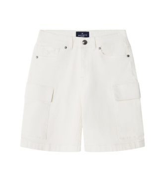 Hackett London para niño. HK8000005 Pantalones cortos Cargo Denim blanco (3 años = 97 cm), Casual, Algodón, moda infantil
