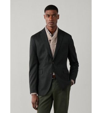 Hackett London para hombre. HM4400223 Americana Performance Flannel verde oscuro (36/32), Casual, Lana, Clásico