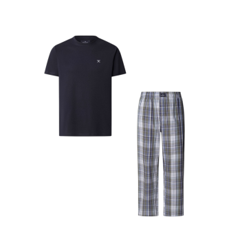Hackett London para hombre. HMU200032 Pijama Check marino (XL), Homewear, Algodón, Manga corta