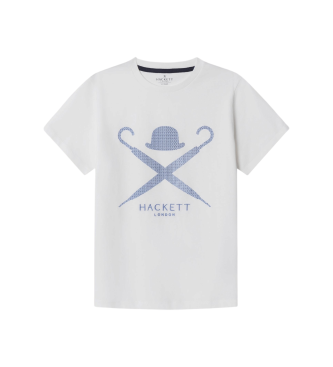 Hackett London para niño. HK5000031 Camiseta Diamond logo blanco (2Años= 92cm), Casual, Algodón, Manga corta, moda infantil