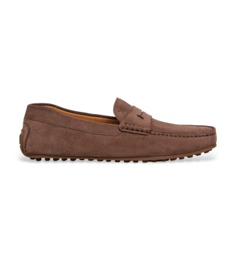 Hackett London para hombre. HMS200080 Mocasines de Piel Driver Saddle marrón (44), Plano, Ninguno, Casual