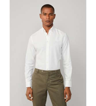 Hackett London para hombre. HM3010508 Camisa Oxford Teñida blanco (XXL), Casual, Fiesta, Algodón, Clásico, Manga larga