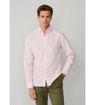 Hackett London para hombre. HM3010539 Camisa oxford fit tailored rosa (S), Casual, Fiesta, Algodón, Clásico, Manga larga