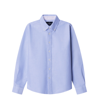 Hackett London para niño. HK3000019 Camisa ESS Oxford azul (9años= 134cm), Casual, Manga larga, Lyocell, moda infantil