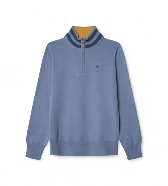Hackett London para niño. HK7000004 Jersey Essential Tipped azul (9Años= 134cm), Casual, Algodón, moda infantil