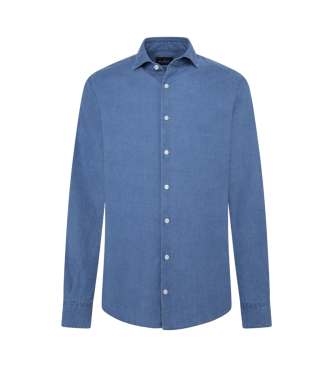 Hackett London para hombre. HM3010027 Camisa Essential Denim azul (L), Casual, Algodón, Manga larga