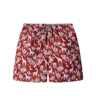 Hackett London para niño. HKB100002 Bañador Fauna rojo (13Años= 157cm), Beachwear, Poliéster, moda infantil