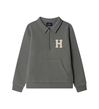 Hackett London para niño. HK5800027 Sudadera H Zip Sweat verde (9años= 134cm), Casual, Algodón, Manga corta, Manga larga, moda infantil