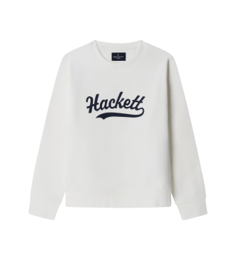 Hackett London para niño. HK5800023 Sudadera Logo Crew blanco (5años= 109cm), Casual, Algodón, Manga corta, Manga larga, moda infantil