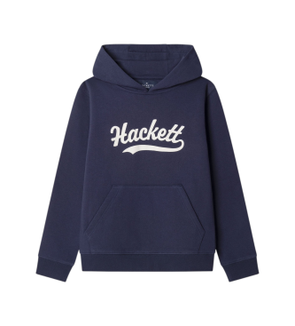 Hackett London para niño. HK5800045 Sudadera Logo Hoody marino (11años= 146cm), Azul, Casual, Algodón, Manga larga, moda infantil
