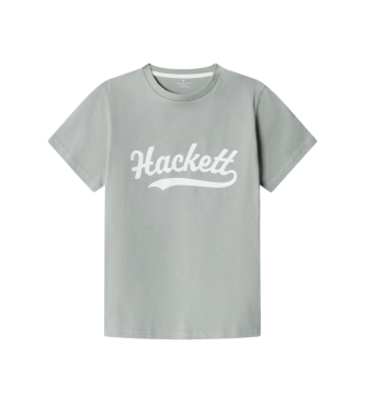 Hackett London para niño. HK5000020 Camiseta Logo verde (15Años= 170cm), Casual, Algodón, Manga corta, moda infantil