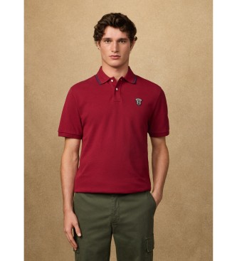 Hackett London para hombre. HM5600082 Polo insignia fit clásico rojo (L), Casual, Algodón, Manga corta