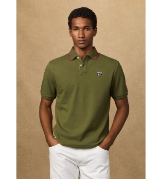 Hackett London para hombre. HM5600082 Polo insignia fit clásico verde (XL), Casual, Algodón, Manga corta