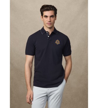 Hackett London para hombre. HM5600031 Polo Heritage Crest Logo azul (L), Casual, Algodón, Manga corta