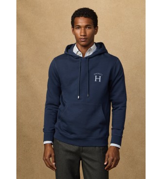 Hackett London para hombre. HM5800060 Sudadera con capucha y logo fit clásico marino (L), Casual, Algodón