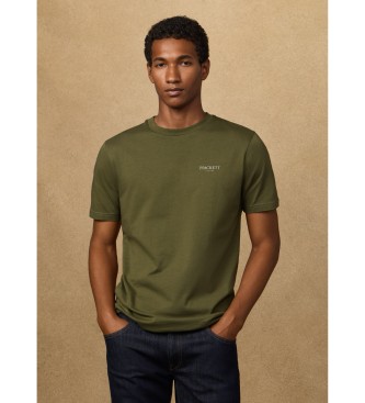Hackett London para hombre. HM5000067 Camiseta con logo fit clásico verde (XXL), Casual, Algodón, Manga corta
