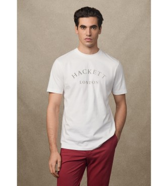 Hackett London para hombre. HM5000019 Camiseta Logo Classic Fit blanco (S), Casual, Algodón, Manga corta