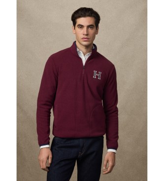 Hackett London para hombre. HM5800018 Sudadera Heritage burdeos (XXL), Casual, Poliéster