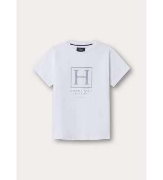 Hackett London para niño. HK5000041 Camiseta Heritage H Logo blanca (K03), Blanco, Casual, Algodón, Manga corta, moda infantil
