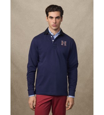 Hackett London para hombre. HM5700005 Jersey Heritage H Rugby azul (XL), Casual, Algodón, Clásico, Manga larga