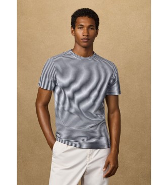 Hackett London para hombre. HM5000079 Camiseta Heritage H Stripe marino (XXL), Casual, Algodón, Manga corta