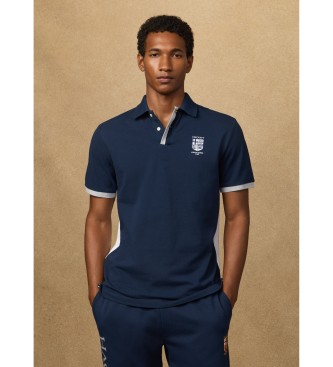 Hackett Londonvoor mannen. HM5600111 Multicolour classic fit lrc marine polo (XL), Casual, Katoen, Korte mouwen, Marineblauw
