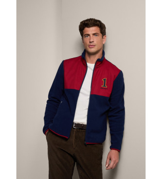 Hackett Londonvoor mannen. HM581291 Heritage Sweatshirt Nbr Flc Fz navy (XL), Casual, Polyester, Marineblauw