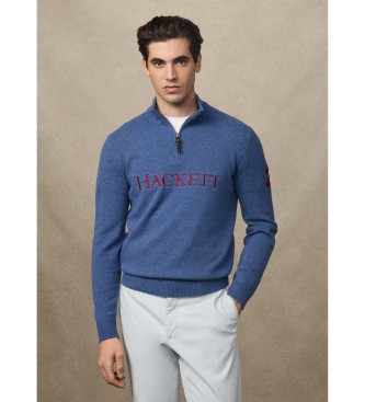 Hackett London para hombre. HM7000053 Jersey Heritage No.2 azul (M), Casual, Lana