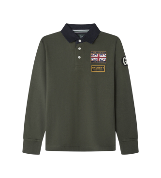 Hackett London para niño. HK5700002 Polo Rally verde (11Años= 146cm), Casual, Algodón, Manga larga, moda infantil