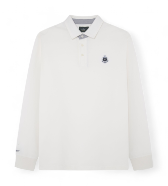 Hackett London para hombre. HM550982 Polo Heritage Small Logo blanco (XXL), Casual, Algodón, Manga larga