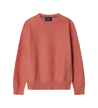 Hackett London para niño. HK7000008 Jersey Honeycomb Crew naranja (5años= 109cm), Algodón, Clásico, moda infantil