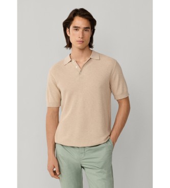 Hackett London para hombre. HM7000186 Polo Honeycomb SS beige (S), Casual, Algodón, Manga corta