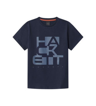 Hackett London para niño. HK5000035 Camiseta Blocker marino (7Años= 122cm), Casual, Algodón, Manga corta, moda infantil