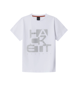 Hackett London para niño. HK5000035 Camiseta Blocker blanco (9Años= 134cm), Casual, Algodón, Manga corta, moda infantil