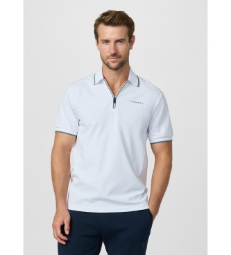 Hackett London para hombre. HM5600112 Polo city cremallera fit clásico blanco (XXL), Casual, Algodón, Manga corta
