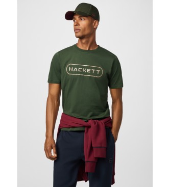 Hackett London para hombre. HM5000030 CamisetaHS Essential Box verde (L), Casual, Algodón, Manga corta