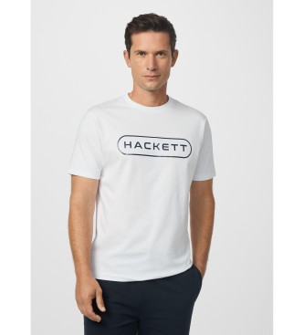 Hackett London para hombre. HM5000030 Camiseta Essential Box blanco (L), Casual, Algodón, Manga corta