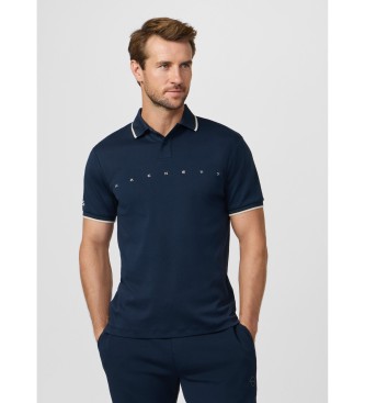 Hackett Londonvoor mannen. HM5600120 Poloshirt met logo in klassieke marine (XL), Casual, Katoen, Korte mouwen, Marineblauw