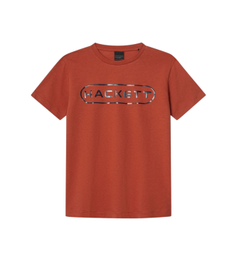 Hackett London para niño. HK5000011 Camiseta Essential naranja (13Años= 157cm), Casual, Algodón, Manga corta, moda infantil