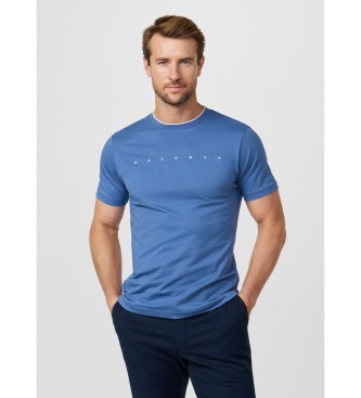 Hackett Londonvoor mannen. HM5000103 T-shirt met blauw classic fit logo (XL), Casual, Katoen, Korte mouwen