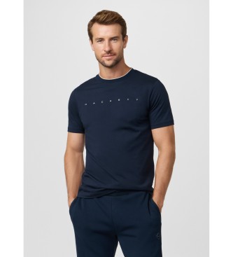 Hackett Londonvoor mannen. HM5000103 T-shirt met marineblauw classic fit-logo (XS), Casual, Katoen, Korte mouwen