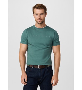 Hackett Londonvoor mannen. HM5000103 T-shirt met logo pasvorm klassiek groen (XS), Casual, Katoen, Korte mouwen
