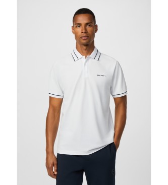 Hackett London para hombre. HM5600042 Polo Manor blanco (L), Casual, Algodón, Manga corta