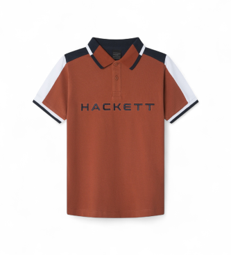 Hackett London para niño. HK5600002 Polo Multi Ss naranja (9Años= 134cm), Casual, Algodón, Manga corta, moda infantil